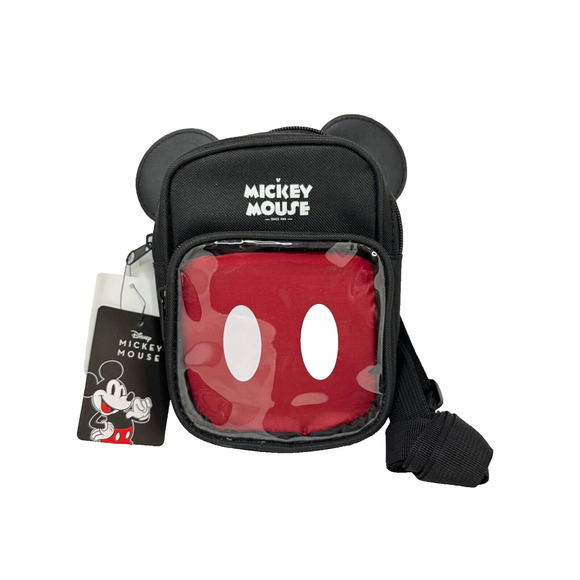 Disney Micky Mouse Ears Crossbody Bag Licensed Character Clear Pouch Adj - Picture 1 of 7